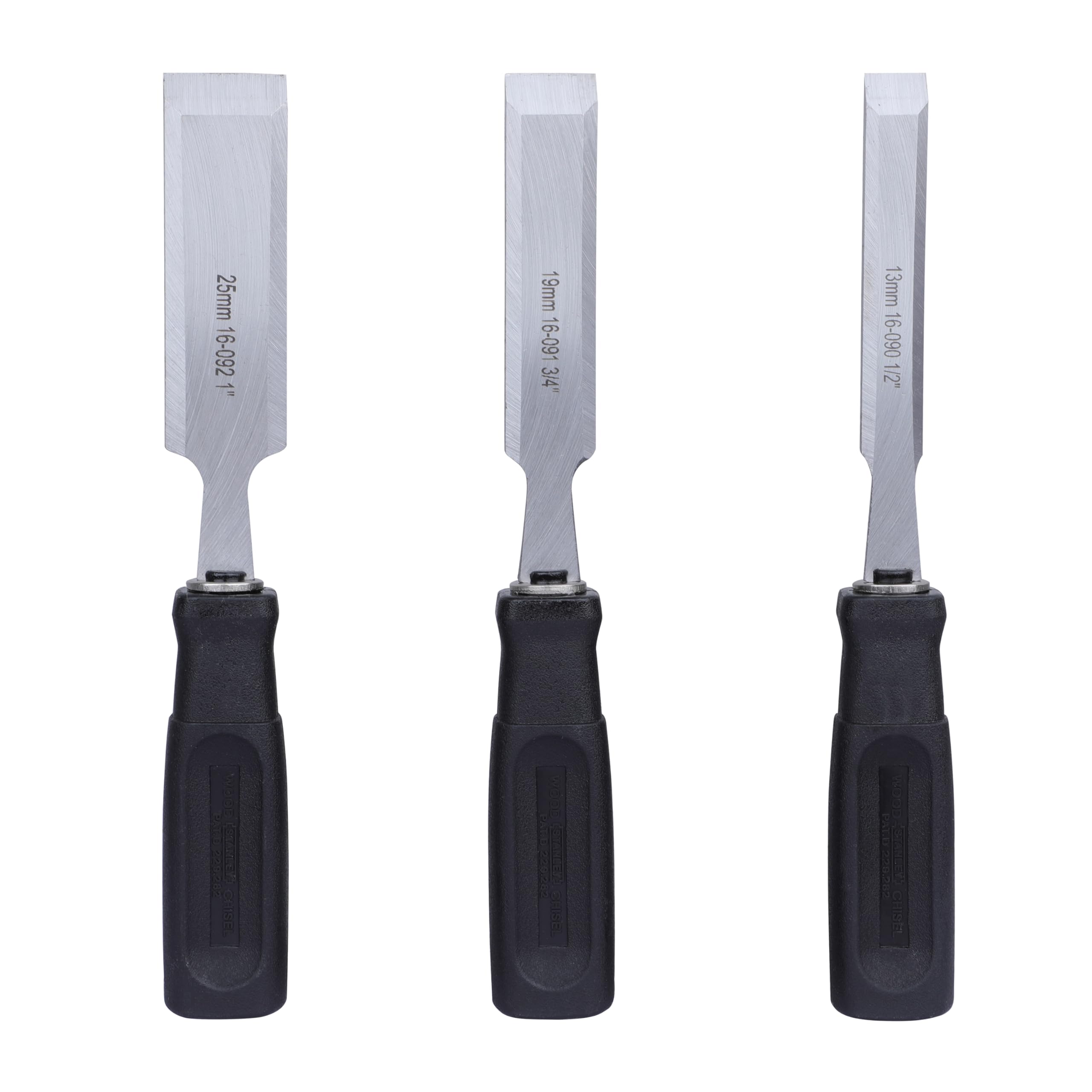 STANLEY 16-089 3-Piece Wood Chisel Set with Anti-Rust Properties for Shaping & Cutting Wood Surfaces - 1/2x7 3/4,3/4x7 3/4,1x7 3/4, GREY & BLACK (Made in Singapore) – view 9