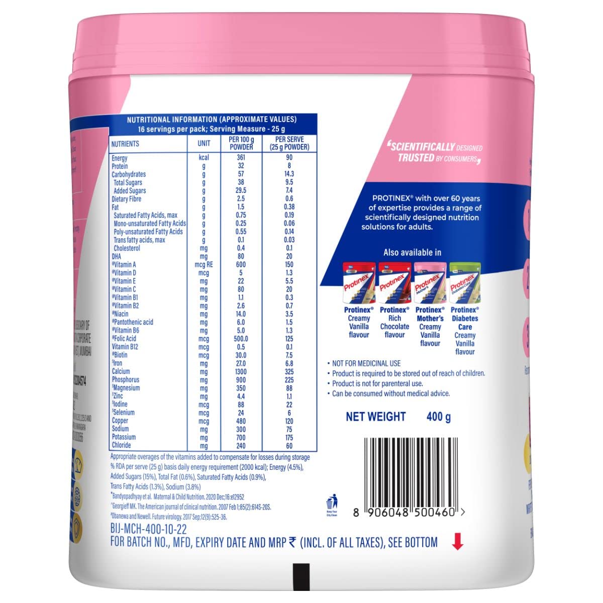 Protinex Mother'S Nutritional Mix - (Chocolate Flavor,400 Gms,Jar) With 28 Vital Nutrients To Support Healthy Birth Weight,Brain Development & Immunity,Soy,16 Servings – view 3