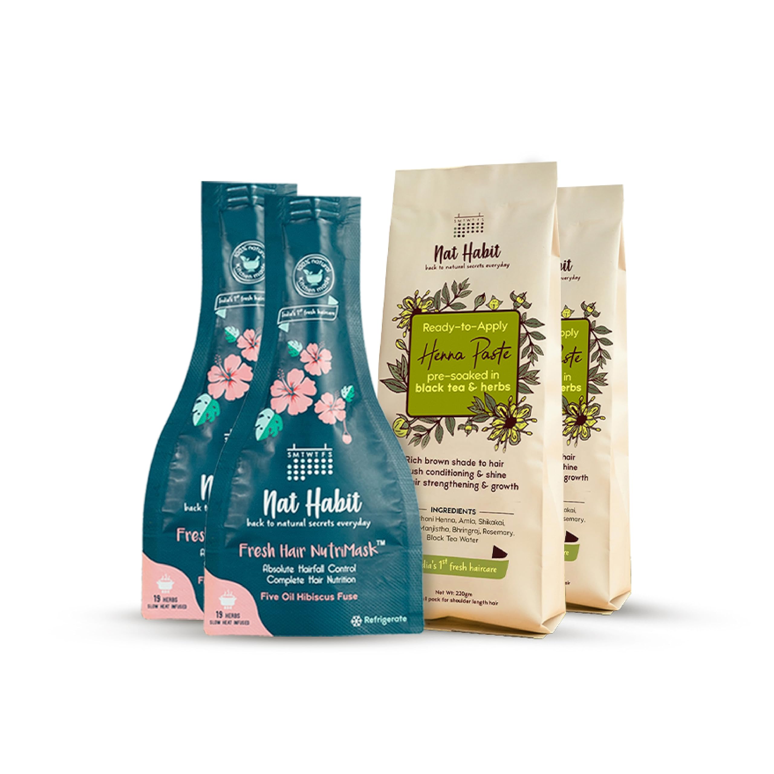 Nat Habit ready-to-apply henna paste with hibiscus hair mask