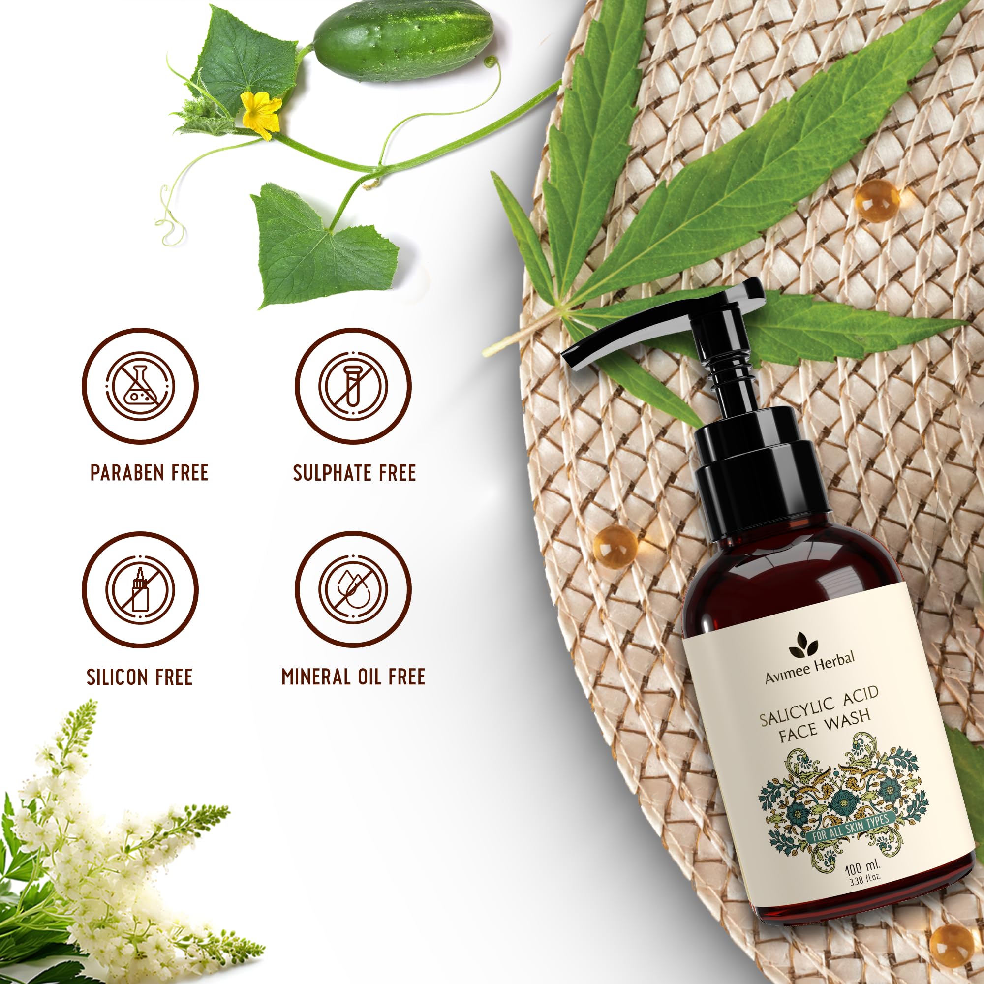 Avimee Herbal 2% Salicylic Acid Face Wash For Oily Skin – view 4