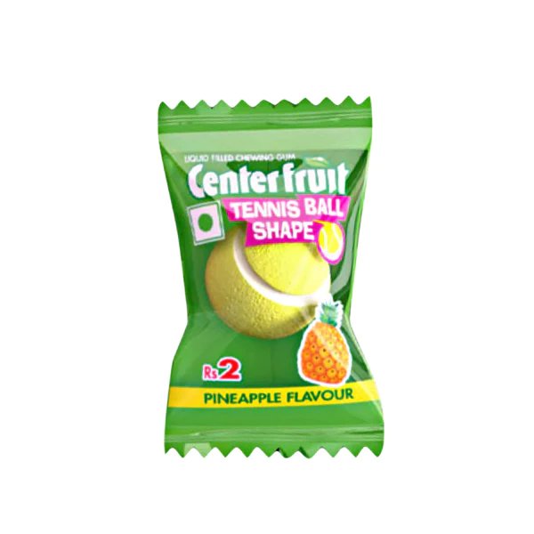 Pouch of Center Fruit pineapple liquid filled chewing gum