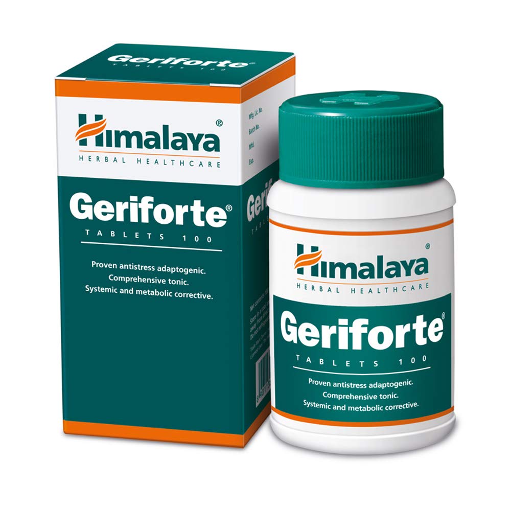 Himalaya Geriforte stress relief tablets bottle, 100 count