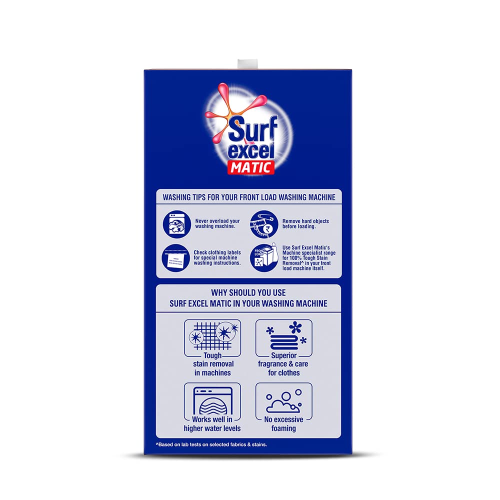 Surf Excel Matic Front Load Detergent Washing Powder 3+1 Kg , Specially Designed For Tough Stain Removal On Laundry In Washing Machines, 1 Count – view 4