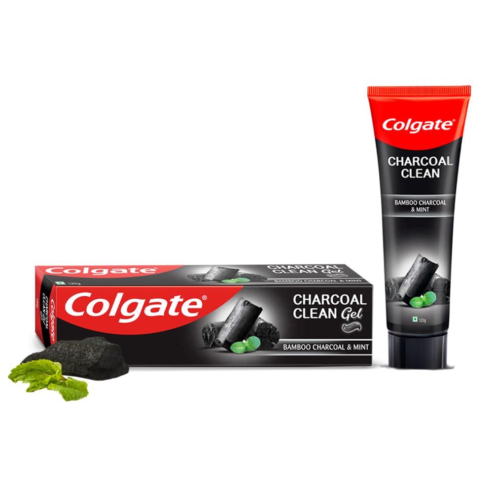Colgate Charcoal Clean black gel toothpaste tube with mint 120 g