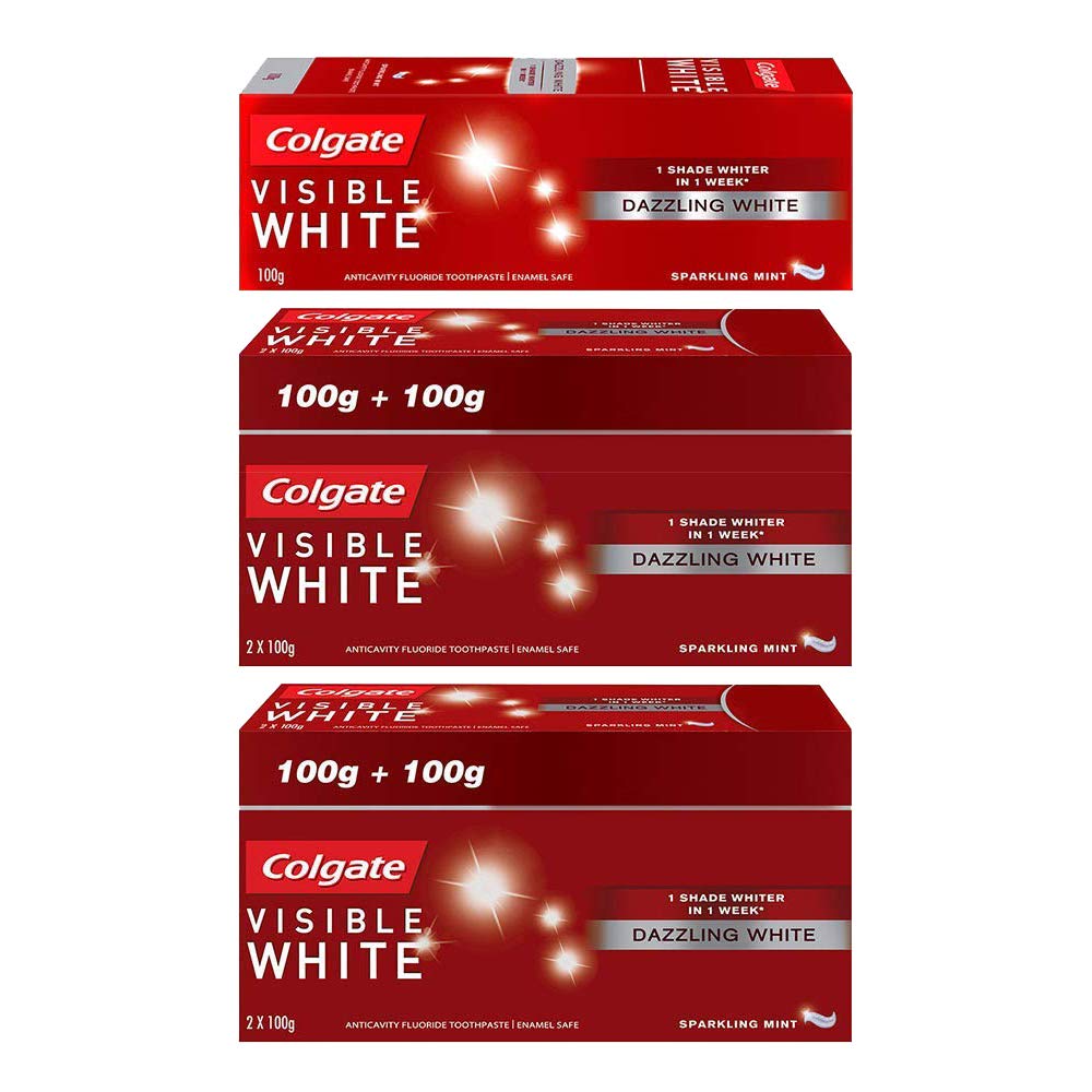 Colgate Visible White teeth whitening toothpaste sparkling mint 500g pack