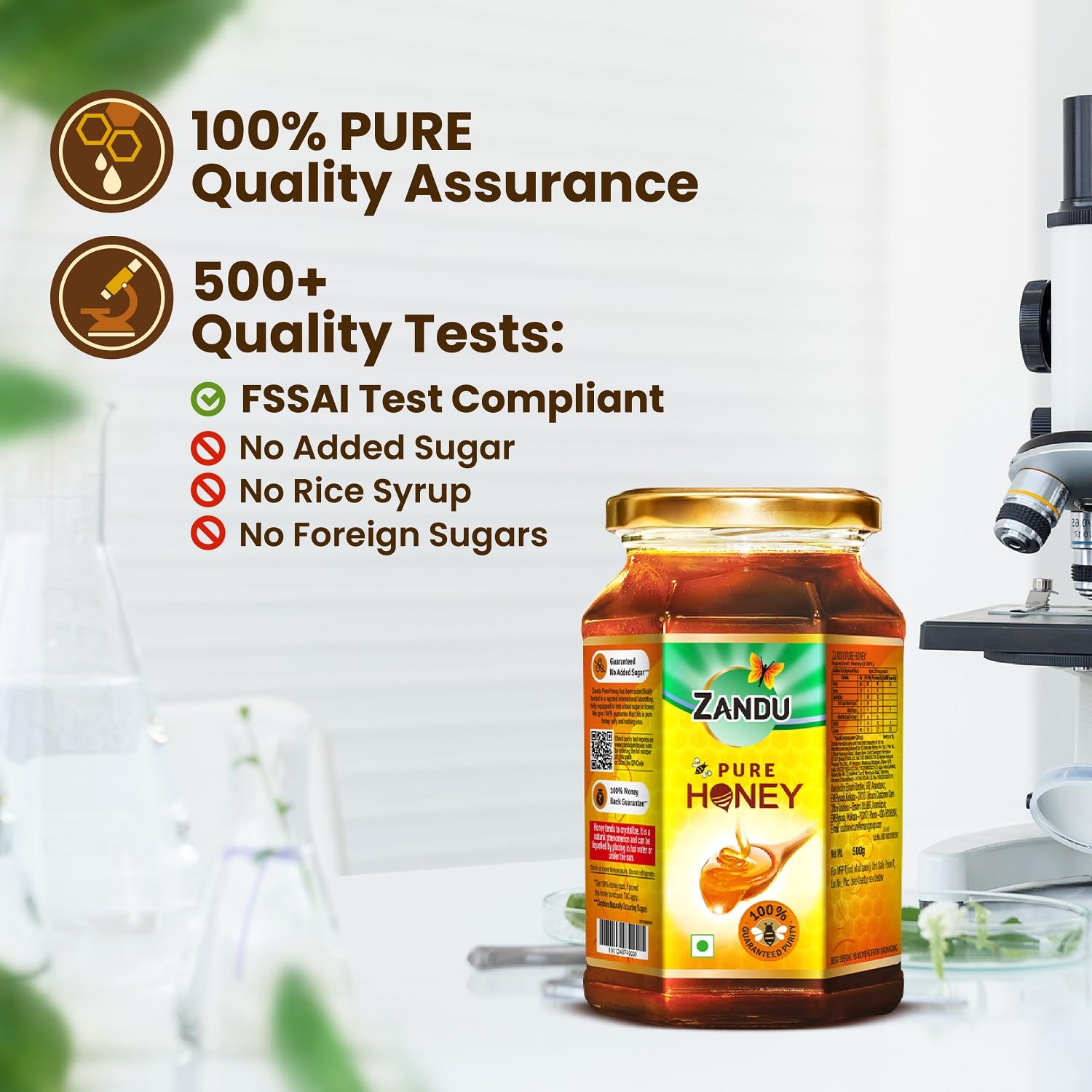 Zandu Pure Honey, 100% Purity, No Added Sugar, 500g – view 3