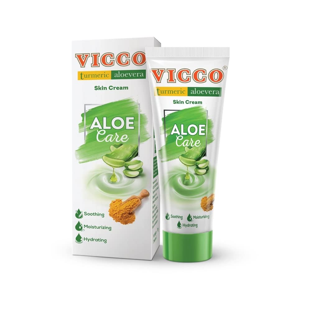 Vicco Turmeric Aloe Vera Skin Cream, Moisturizer for Oily Skin, Pure Aloe Vera & Turmeric Extracts, Ayurvedic, Vegan & Cruelty-Free, Pack of 4 (30 gm) – view 2