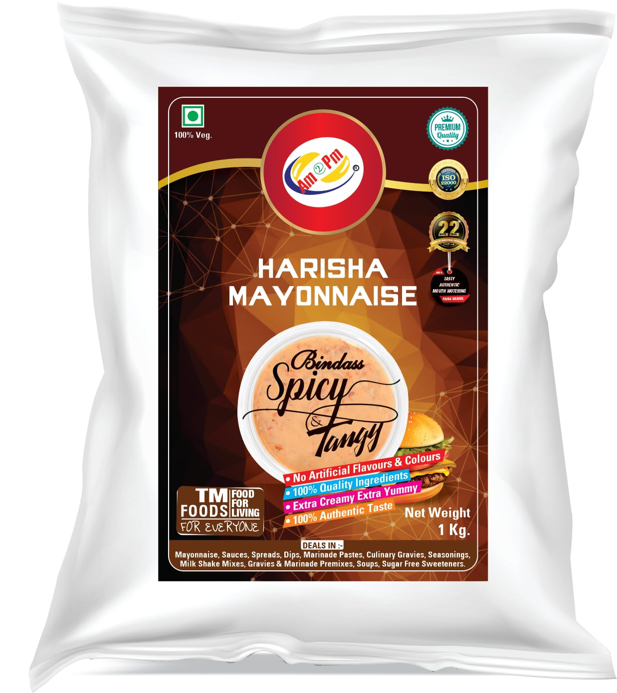 Am 2 Pm - Harissa Mayonnaise 1Kg+ Thousand Island Dip 1kg+ All In One Mixed Herbs Seasoning 500Gm - Pack Of - 3 – view 2