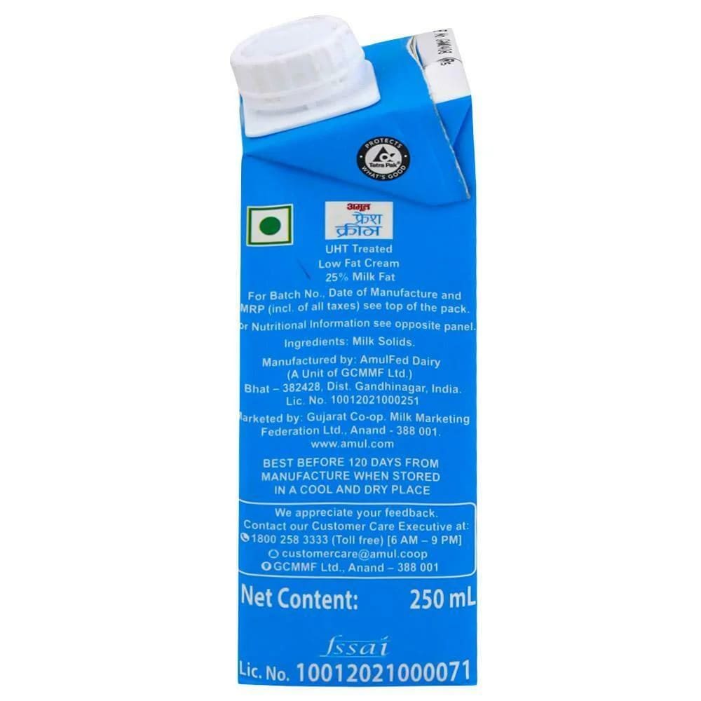 Amul Fresh Cream 250 ml (Tetra Pak) – view 2