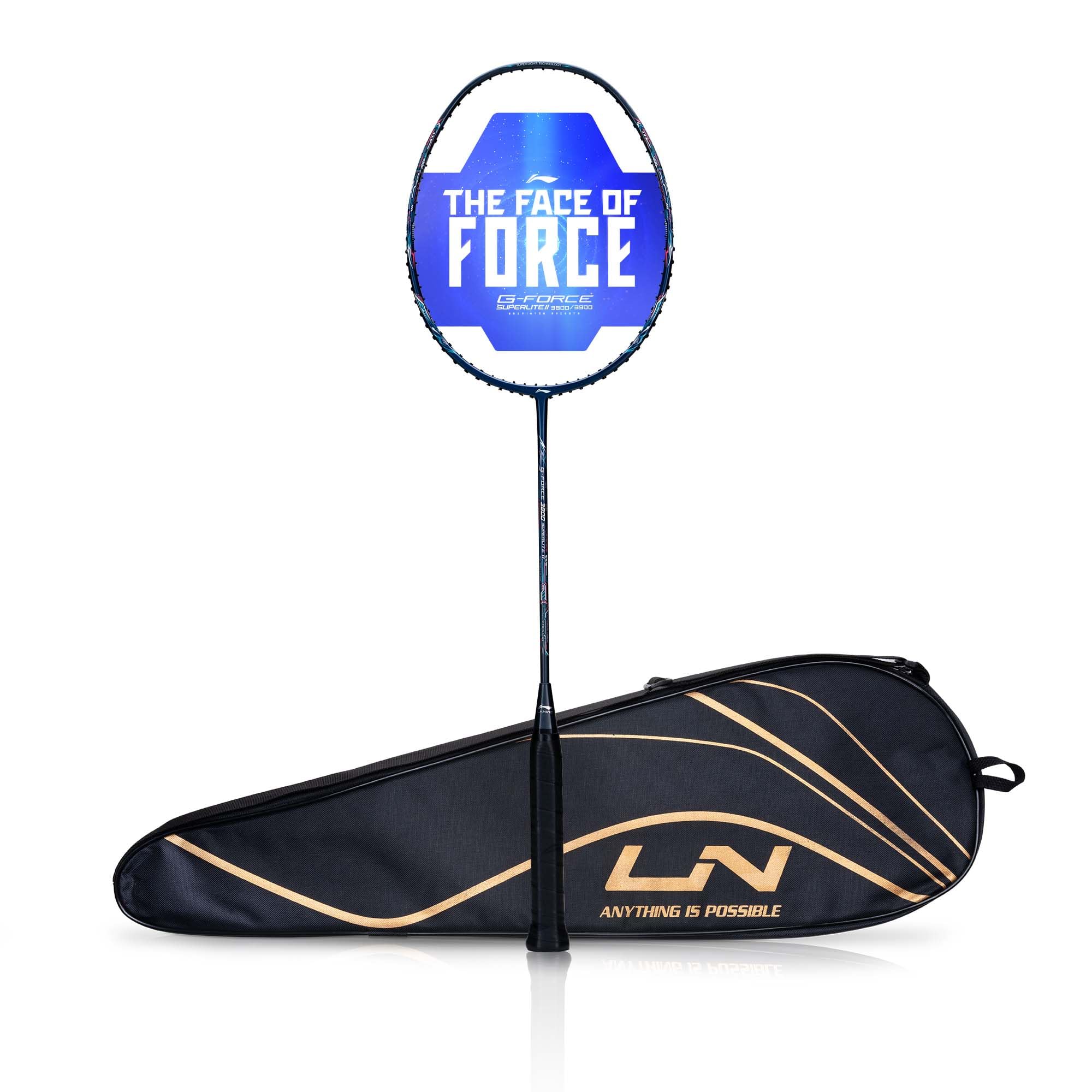 Li-Ning Li-Ning G-Force 3800 II Superlite Unstrung Badminton Racket with Full Cover | 5U | Maximum Tension 