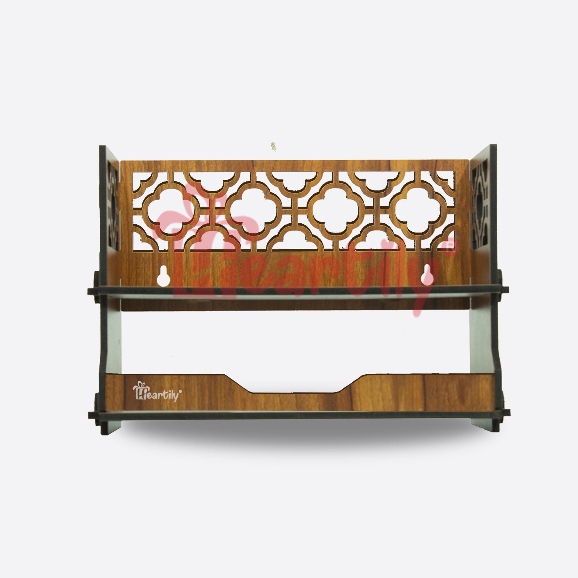 Heartily Utsav Beautiful Wooden Mandir for Home Small Size Puja Mandir for Home Wall Mounted Pooja Stand for Home Temple for Office or Shop, 12.7D x 30.5W x 20H Centimeters – view 6