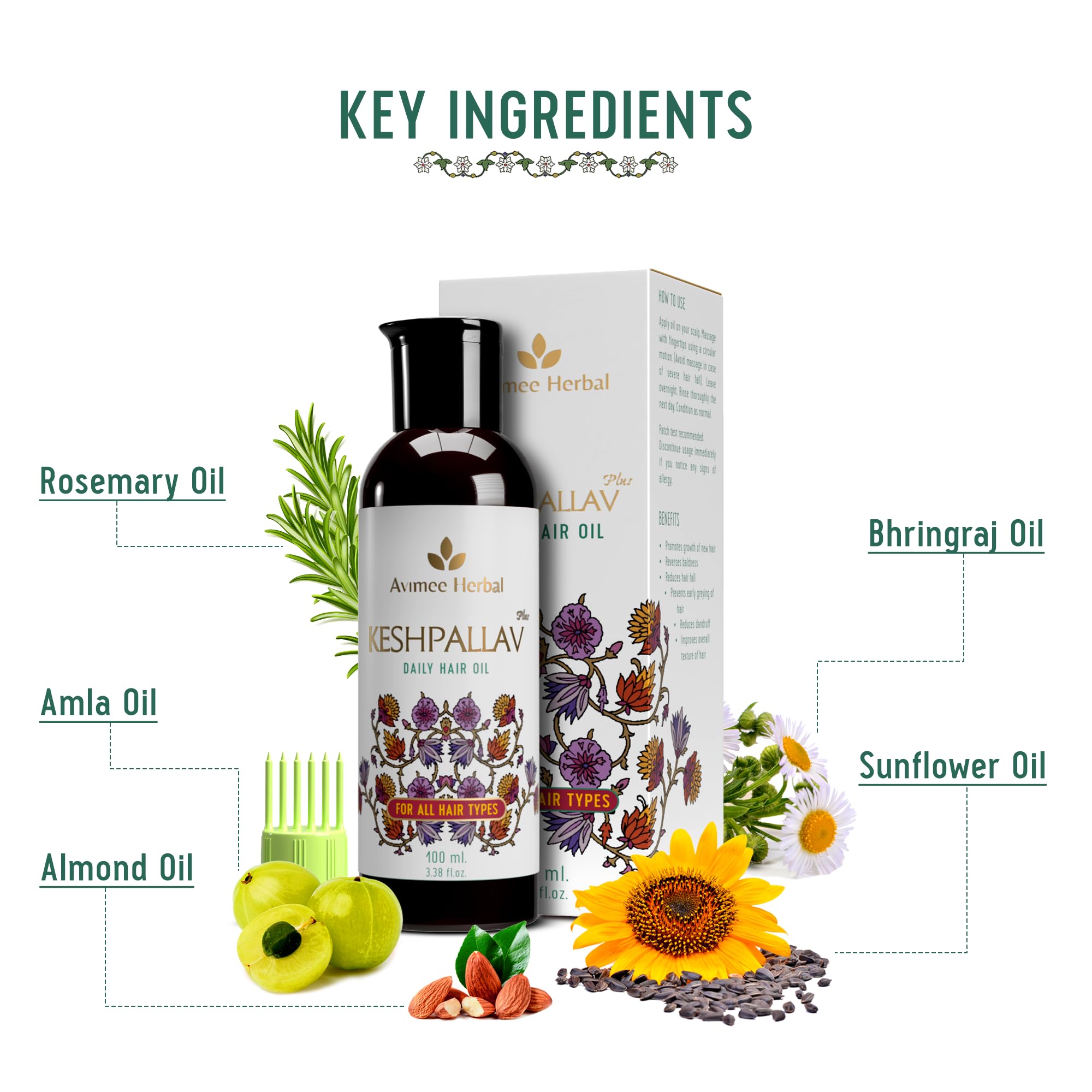Avimee Herbal Keshpallav Plus Hair Oil for Men & Women – view 7