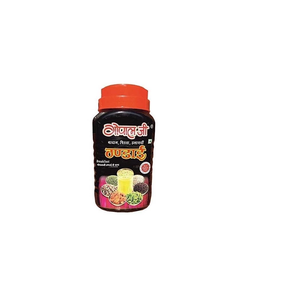 Front label of Gopaljee 1 kg thandai powder jar