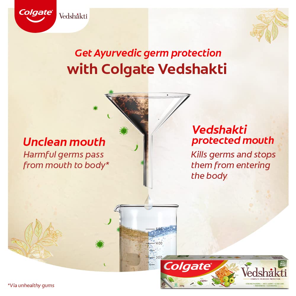 Colgate Swarna Vedshakti Ayurvedic Cavity Protection, Bad Breath Treatment Toothpaste - 400gm & Strong Teeth Cavity Protection Toothpaste & ZigZag Manual Toothbrush – view 3