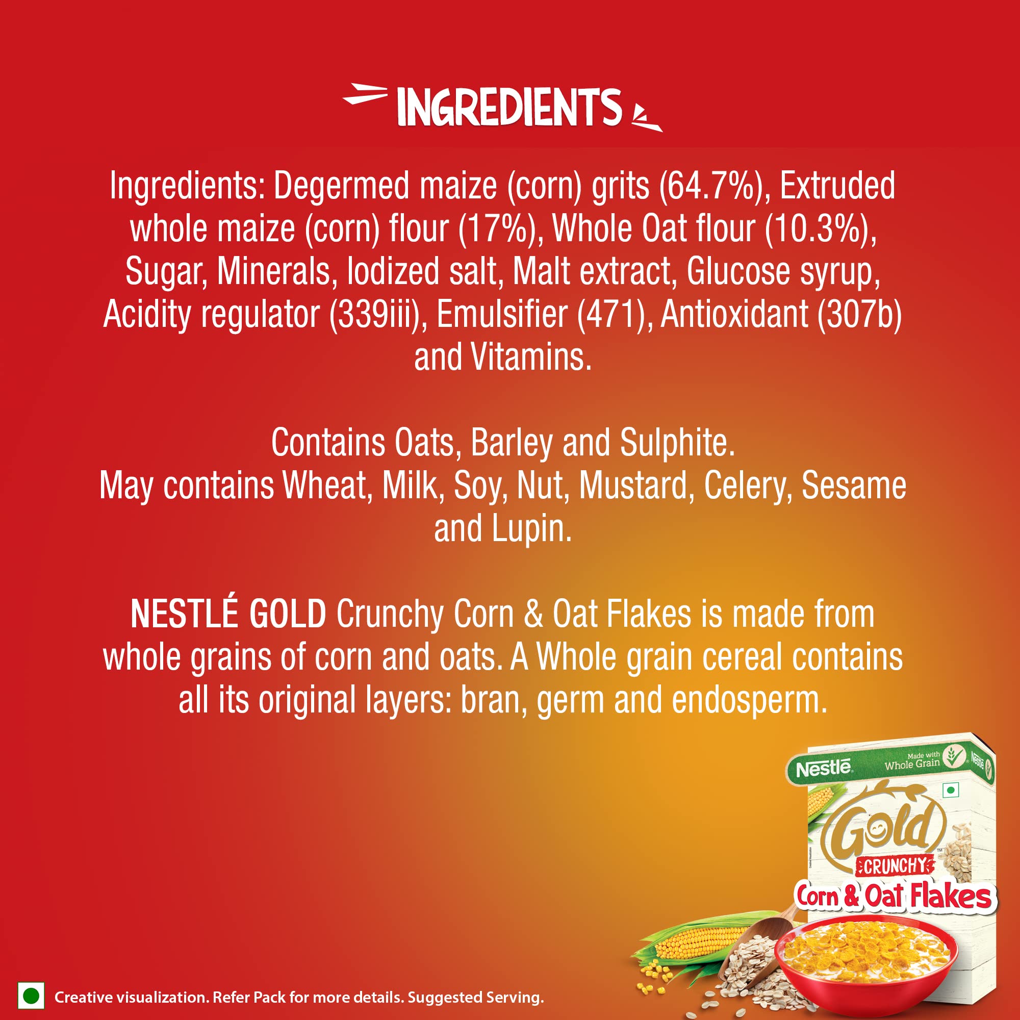 NESTLE GOLD Crunchy Oat and Corn Flakes, Breakfast Cereal - 475g – view 3
