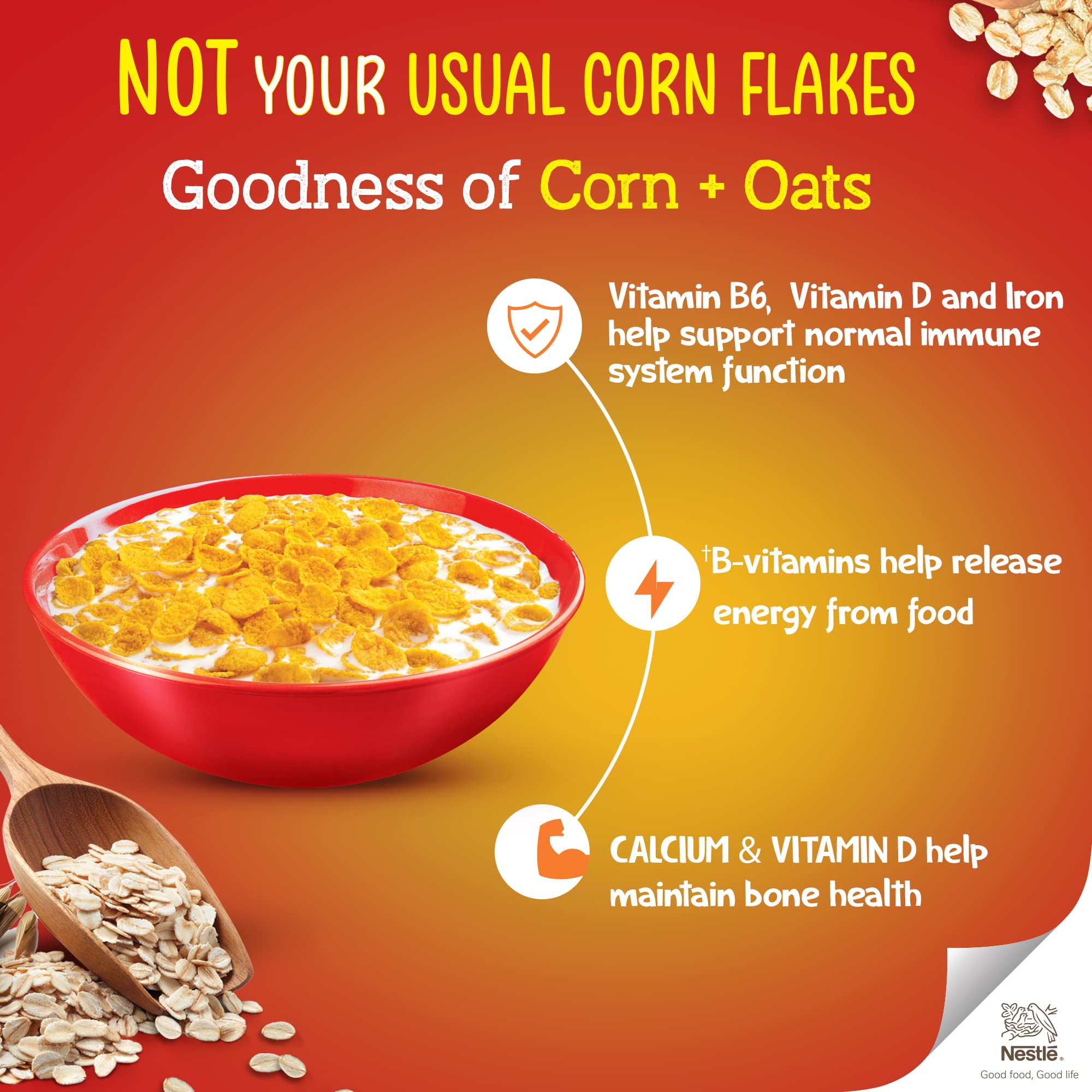 NESTLE GOLD Crunchy Oat and Corn Flakes, Breakfast Cereal - 475g – view 7