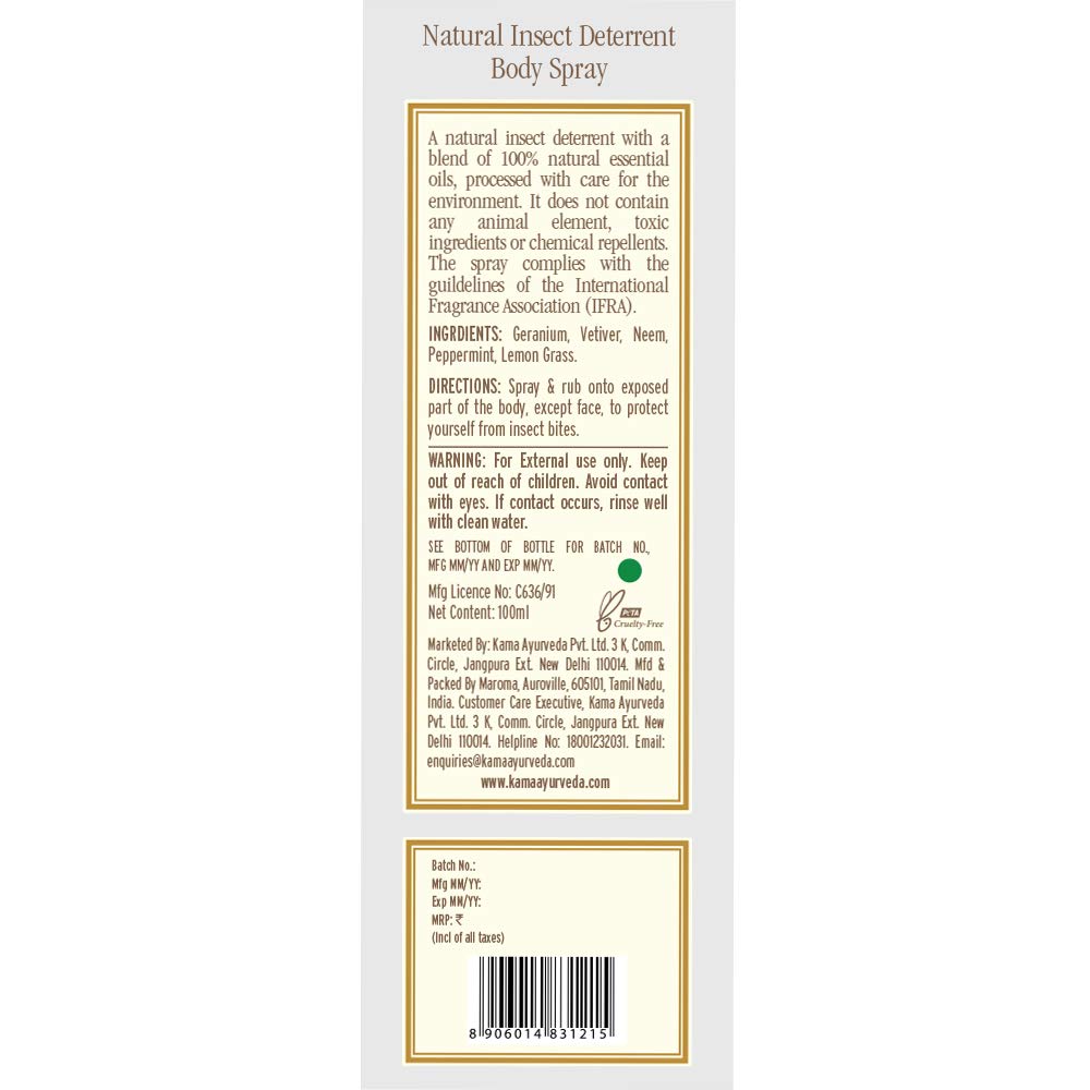 Kama Ayurveda Natural Insect Deterrent Body Spray, 100ml – view 4