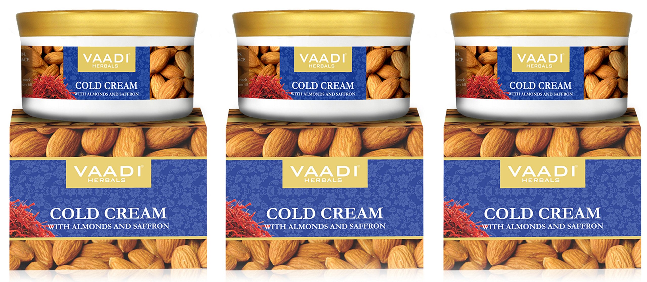 Vaadi Herbals cold cream three-pack for dry skin care
