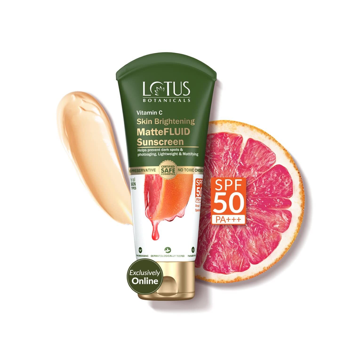 Lotus Botanicals SPF 50 PA+++ matte fluid sunscreen pack
