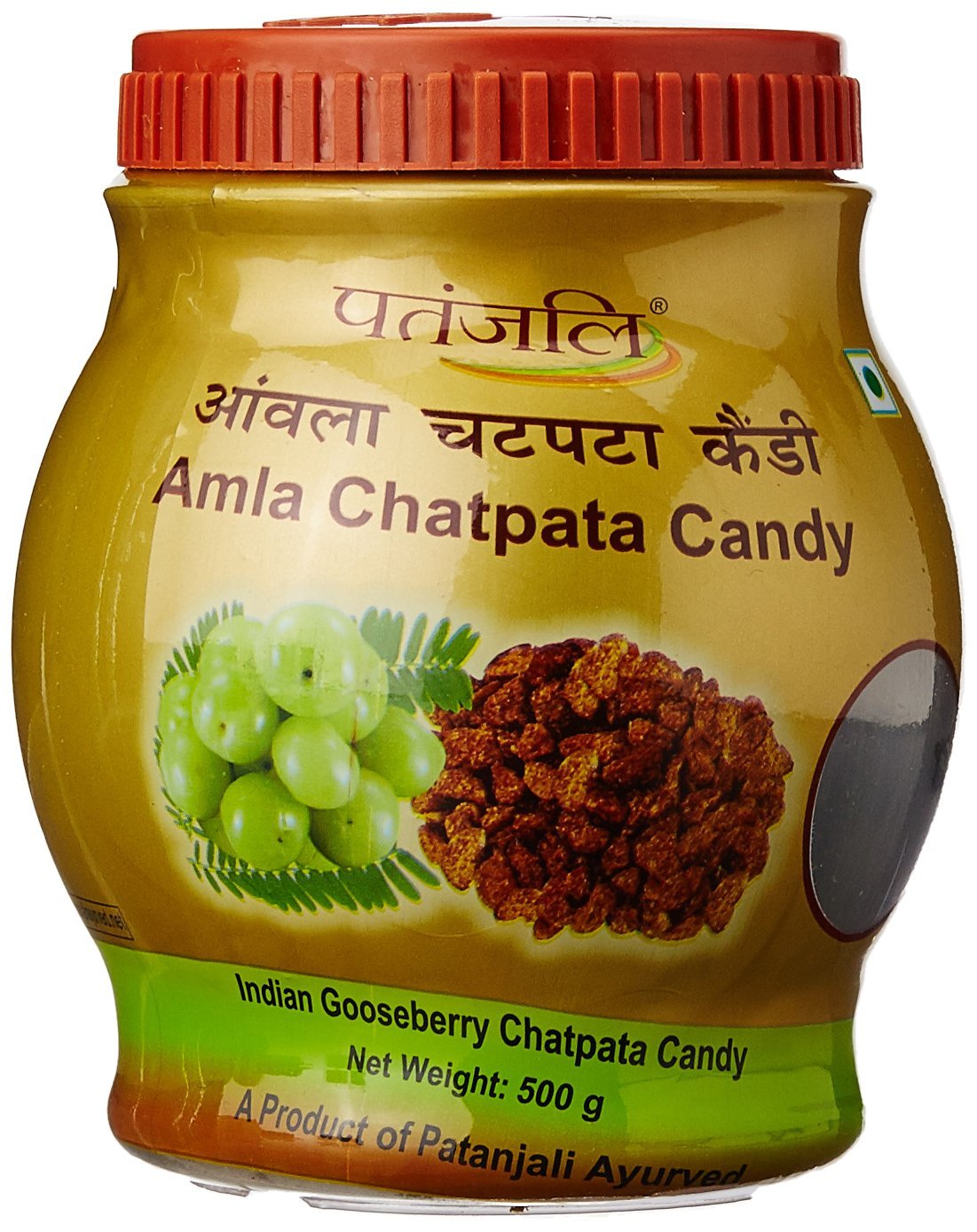 PATANJALI Amla Chatpata Candy, Rich in Vitamin C, Indian Gooseberry Snack, Natural Amla Goli, Boosts Immunity, Sweet and Tangy Flavour Candy - 500g