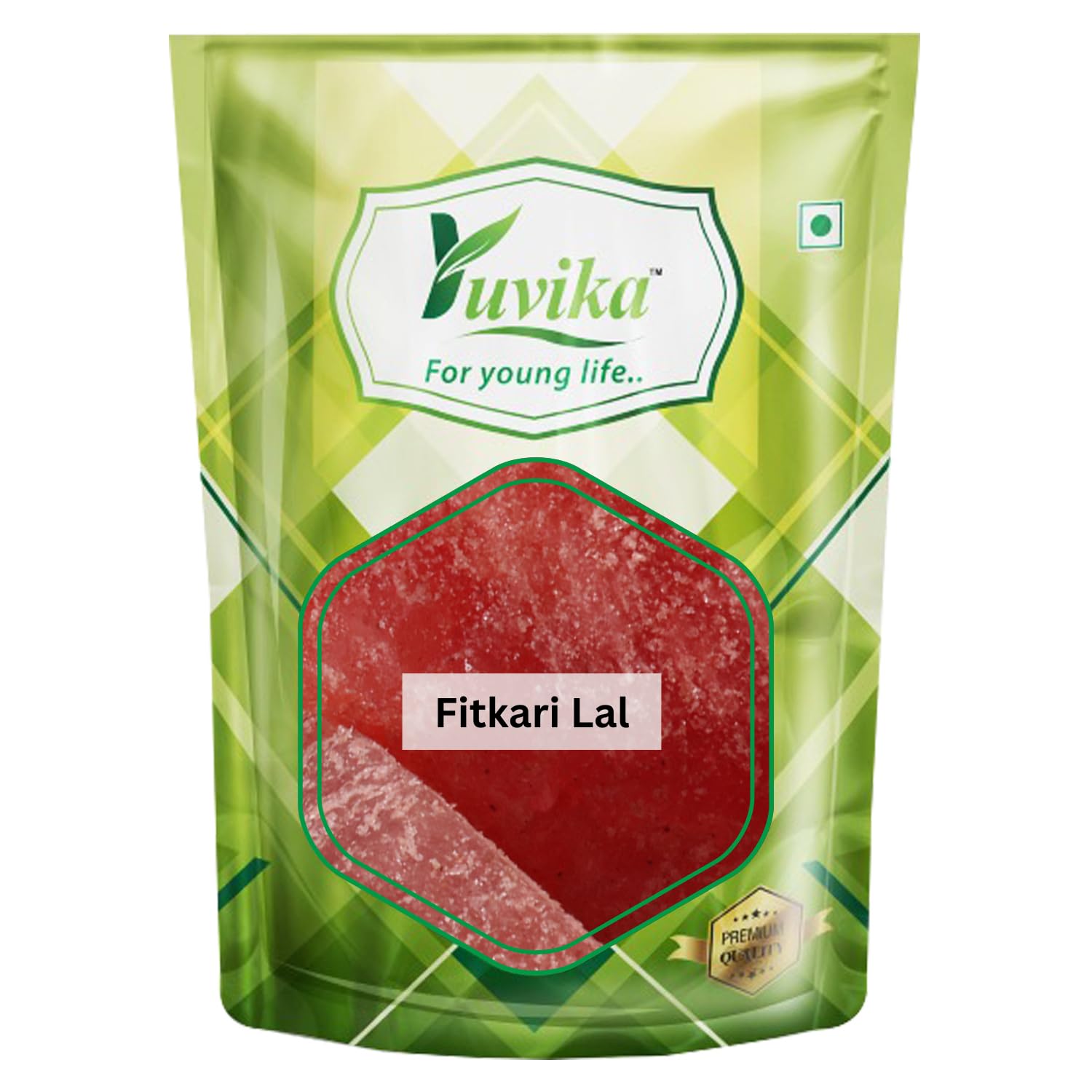 Front pack of Yuvika Fitkari Lal potassium alum bag
