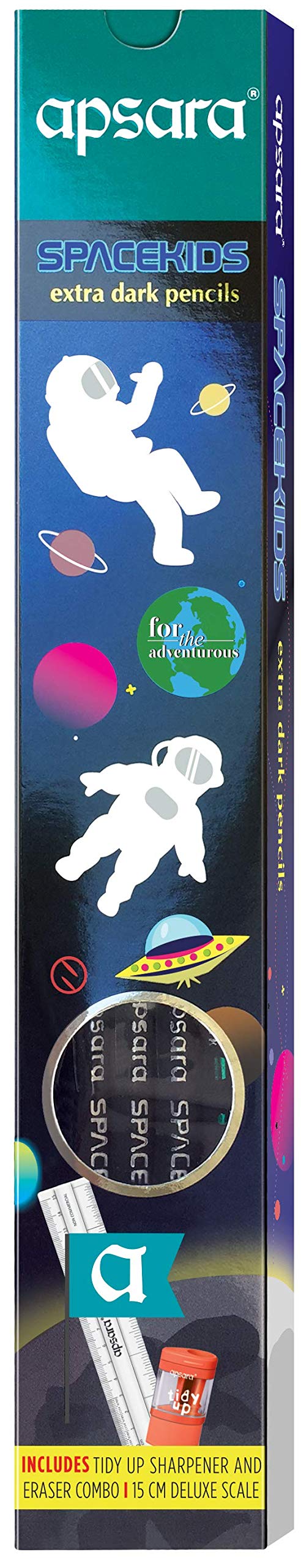 Space-themed Apsara wooden pencil pack with 10 pencils and accessories