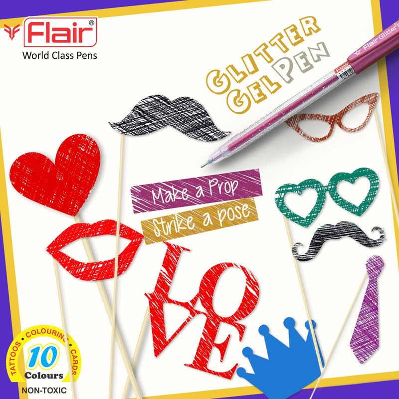 Flair Glitter Sparkle 1 mm Gel Pen Blister Pack – view 3