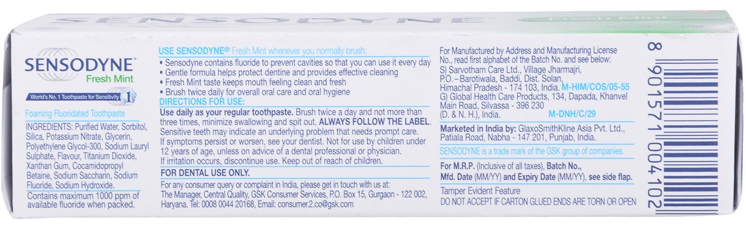 Sensodyne Tooth Paste - Fresh Mint, 40g Pack – view 3