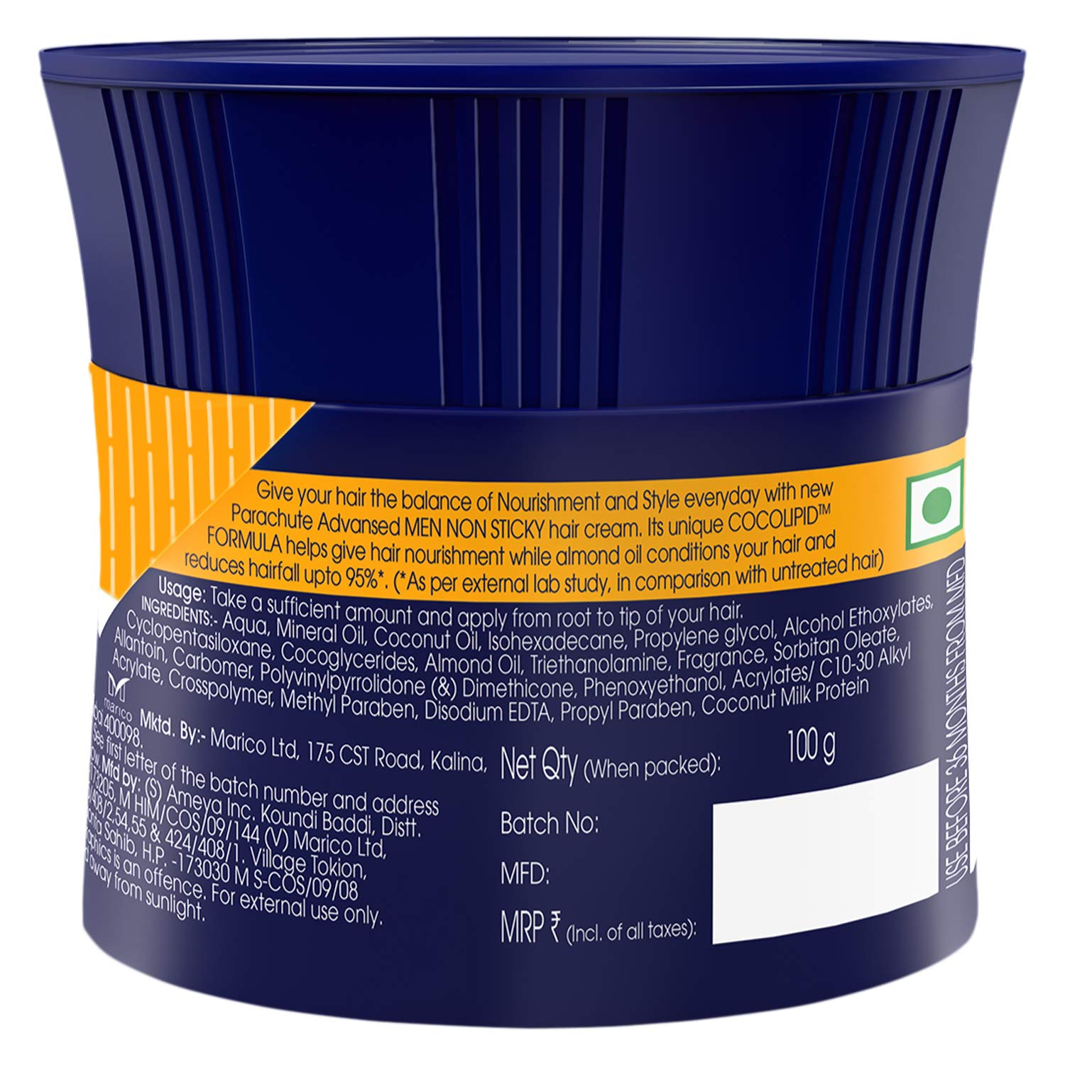 Parachute Advansed Men Hair Cream,Anti-Hairfall,100 gm – view 7