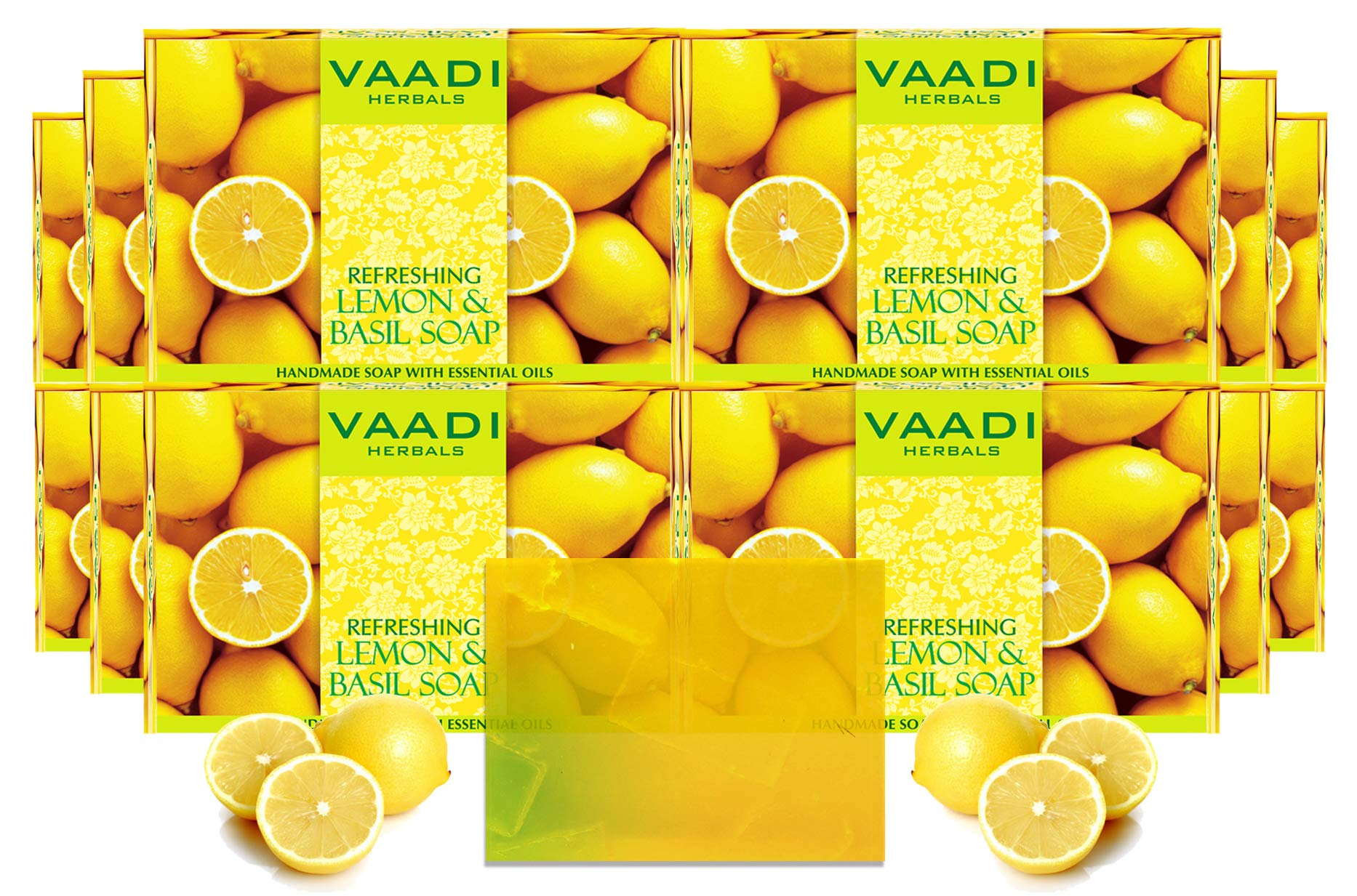 Vaadi Herbals refreshing lemon basil soap 75g bars box