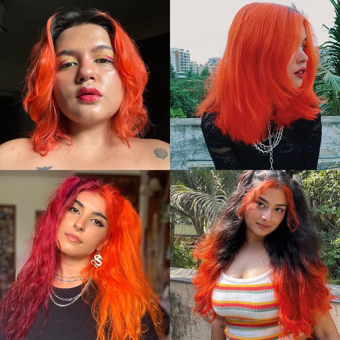 Paradyes Semi-permanent Raggiana Orange DIY Conditioner Based Hair Colour 120 gm and Lighten Up! Bleach Pack 30 Vol. for all Hair Types – view 2