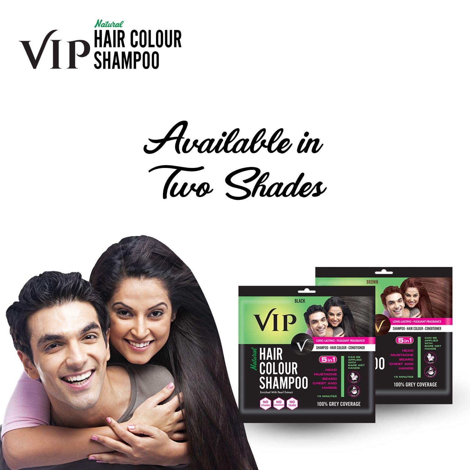 VIP Hair Colour Shampoo Pack (Black, 40 ml (Pack of 3)) – view 7