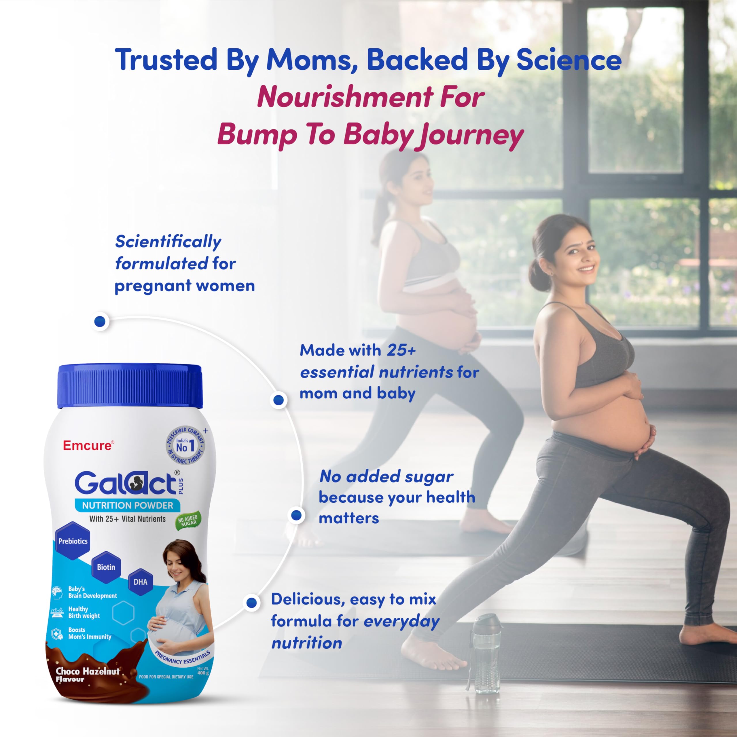 Galact Plus Nutrition Powder for Pregnant Women - Choco Hazelnut Flavour, 400gm – view 5