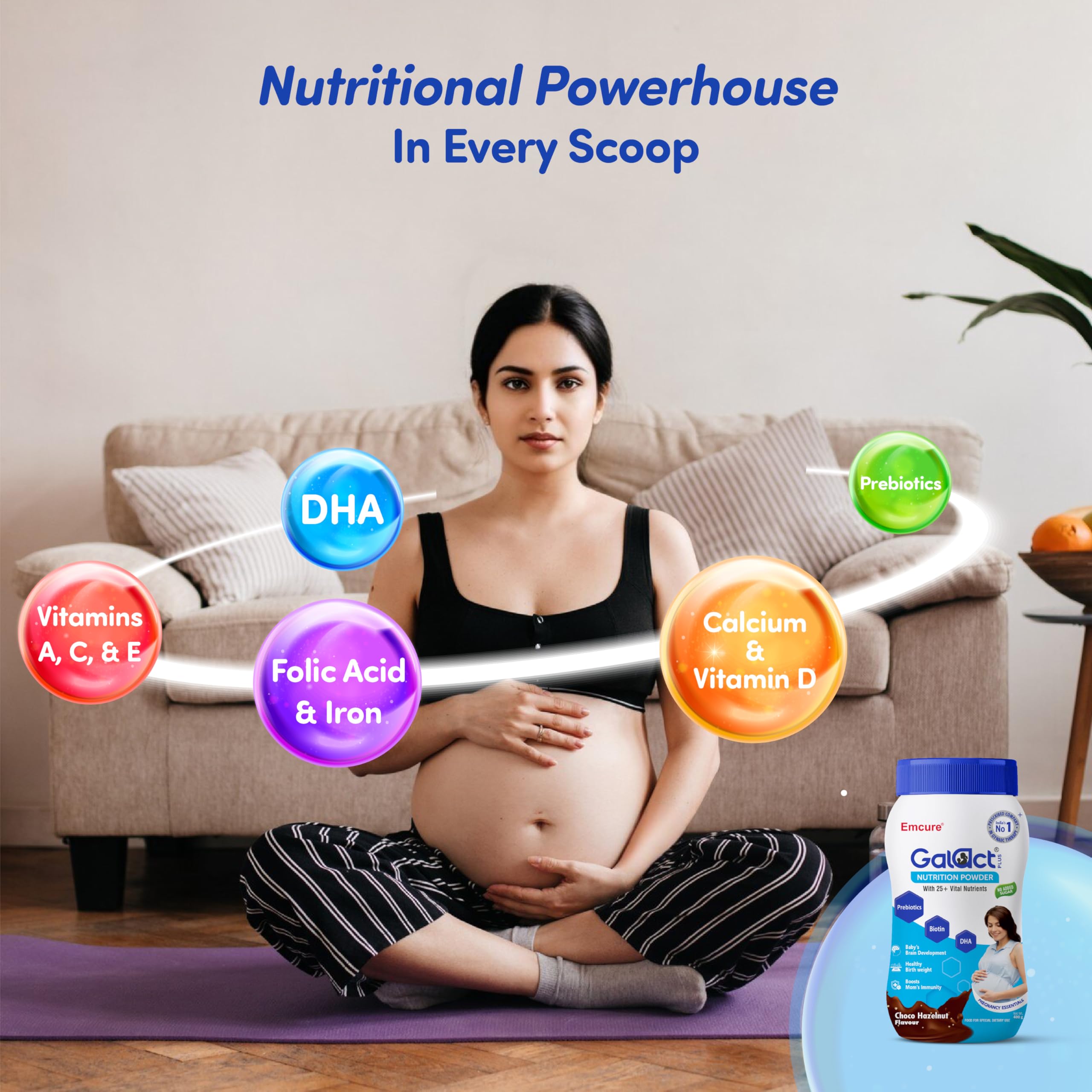 Galact Plus Nutrition Powder for Pregnant Women - Choco Hazelnut Flavour, 400gm – view 6
