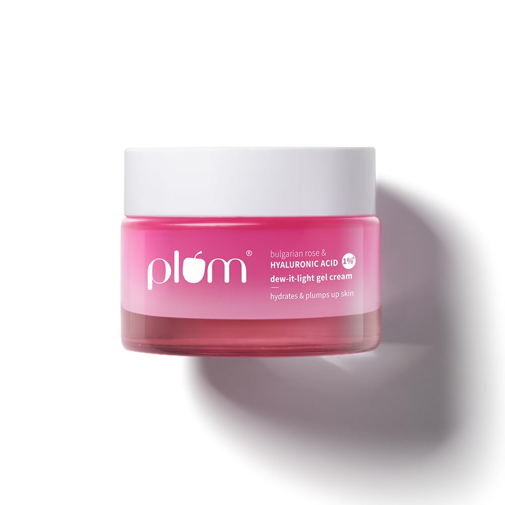 Light gel moisturizer jar with Plum hyaluronic acid and rose