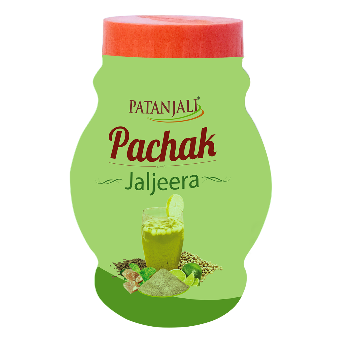 Patanjali Jal Jeera powder bottle, 200g cumin drink mix