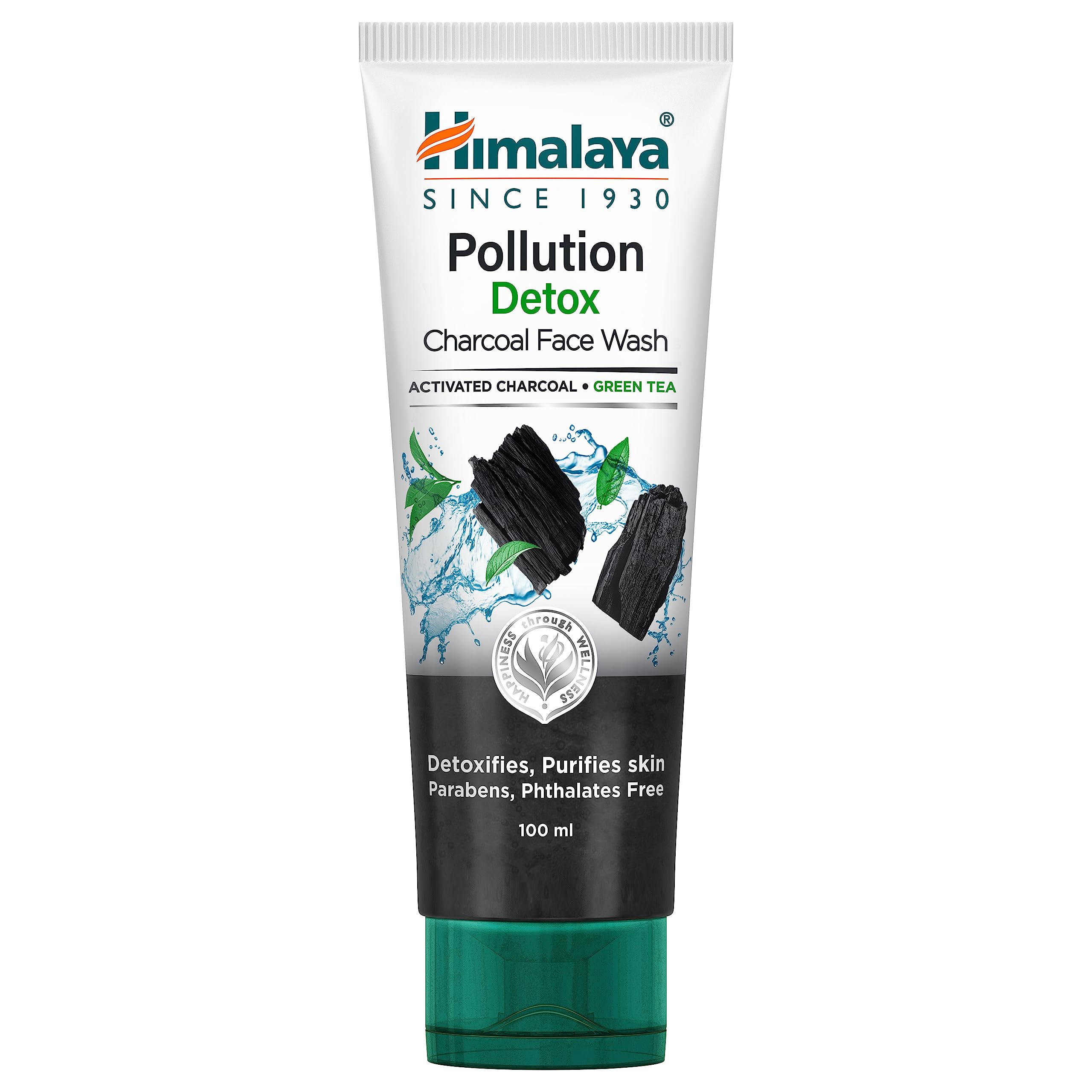 Himalaya charcoal face wash tube with green tea scent 100ml