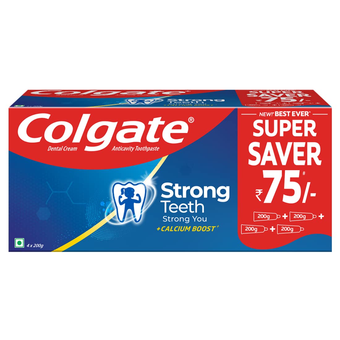 Colgate Strong Teeth Cavity Protection Toothpaste, Colgate Toothpaste with Calcium Boost, 800gm & Gentle UltraFoam Ultra Soft Bristles Manual Toothbrush & ZigZag Manual Toothbrush – view 2