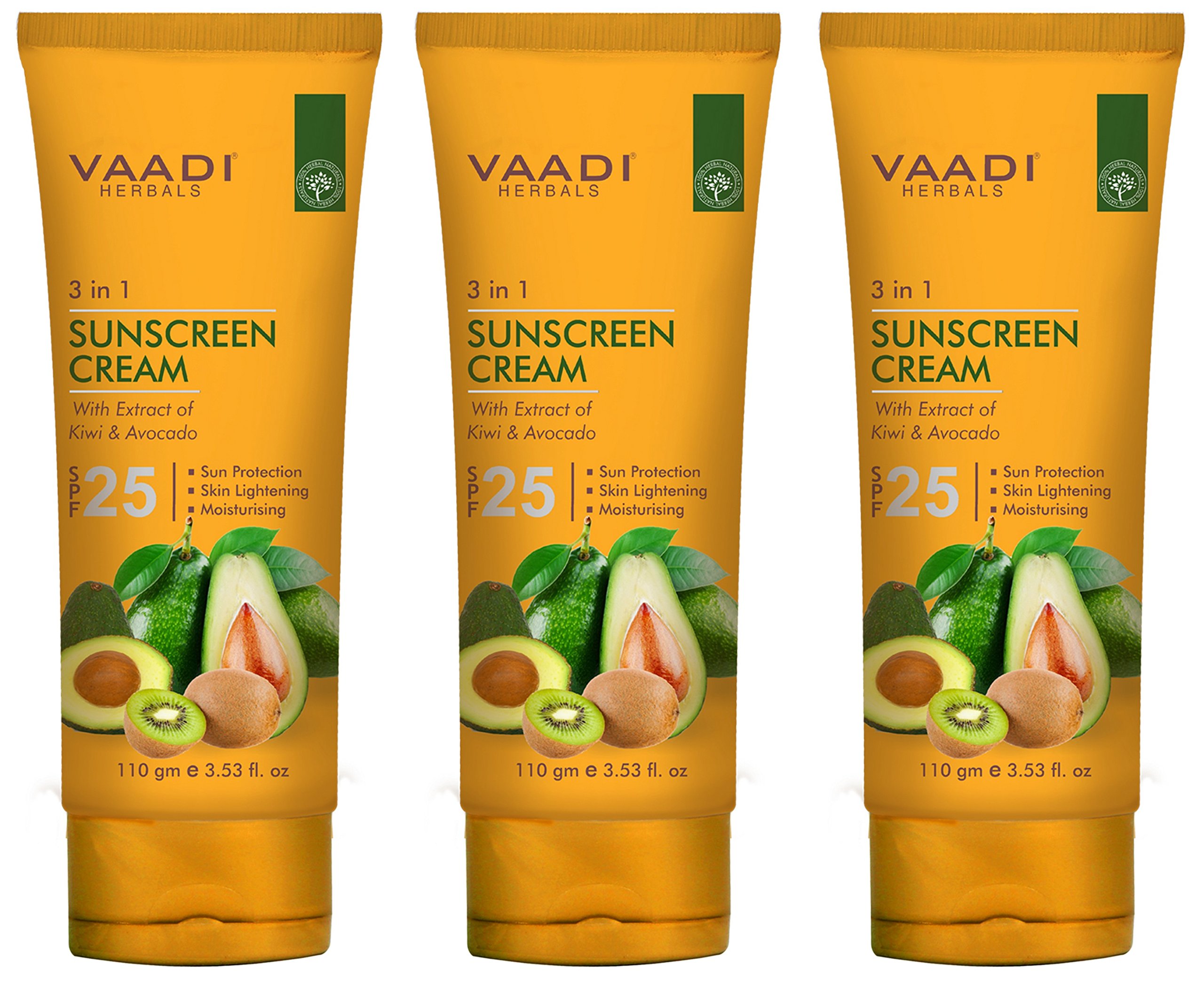 Vaadi Herbals Sunscreen Cream SPF 25 pack of three creams