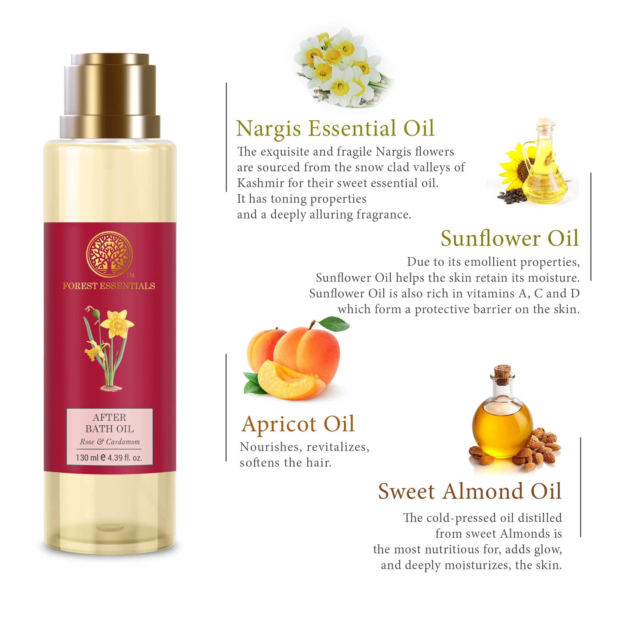 Forest Essentials After Bath Oil Indian Rose Absolute & Forest Essentials After Bath Oil Nargis Combo – view 7