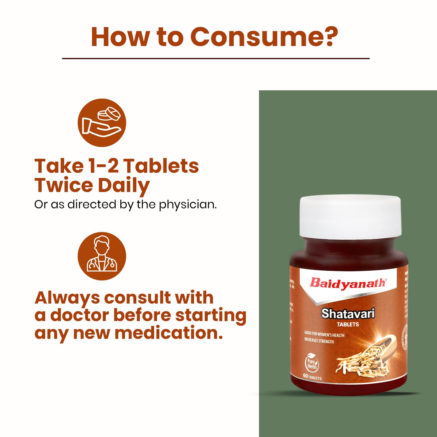 Baidyanath Shatavari Tablets: Hormonal Balance and Wellness Support for Women - 60 Tab (Pack of 1) – view 4