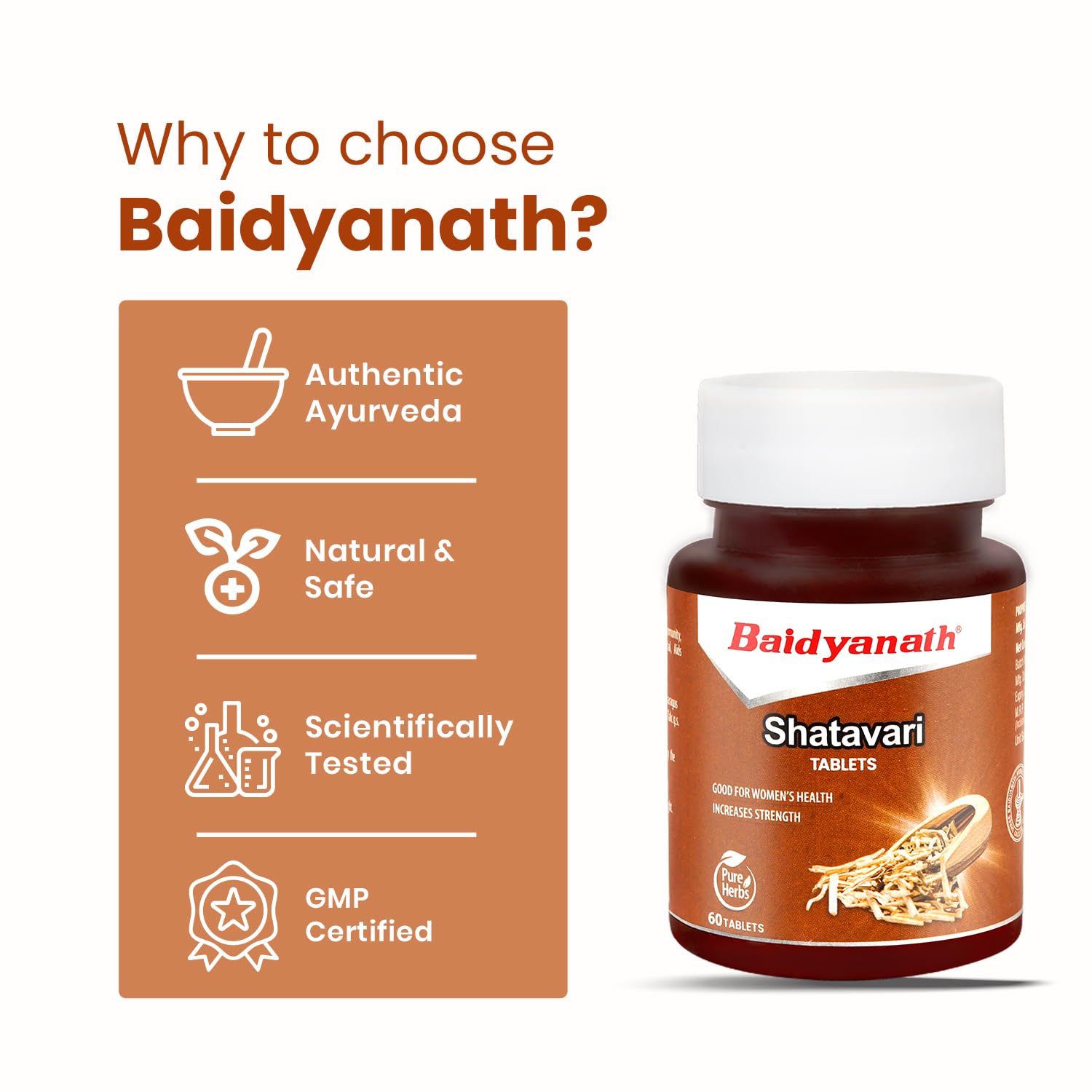 Baidyanath Shatavari Tablets: Hormonal Balance and Wellness Support for Women - 60 Tab (Pack of 1) – view 5