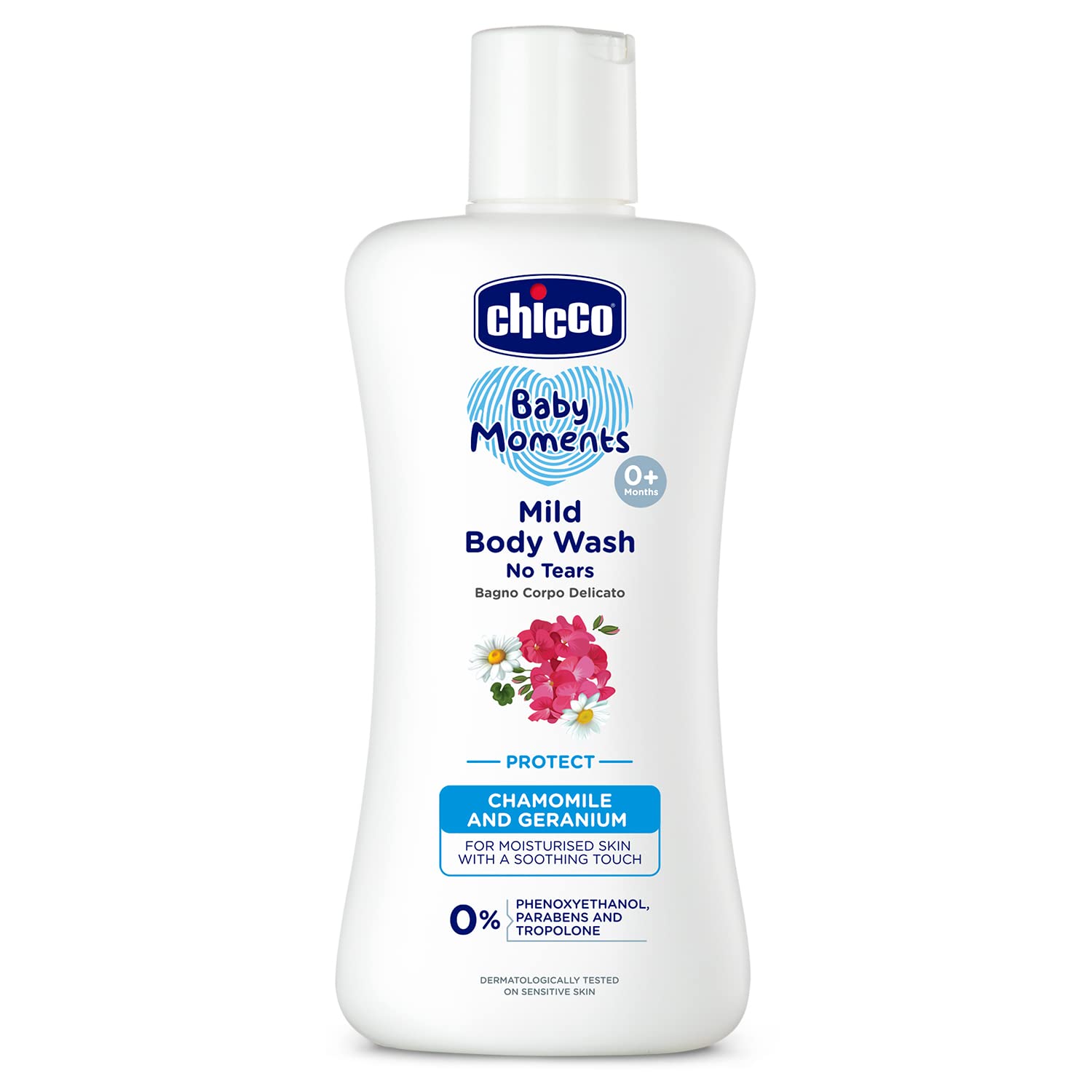 Chicco Baby Moments baby body wash gel bottle 200ml