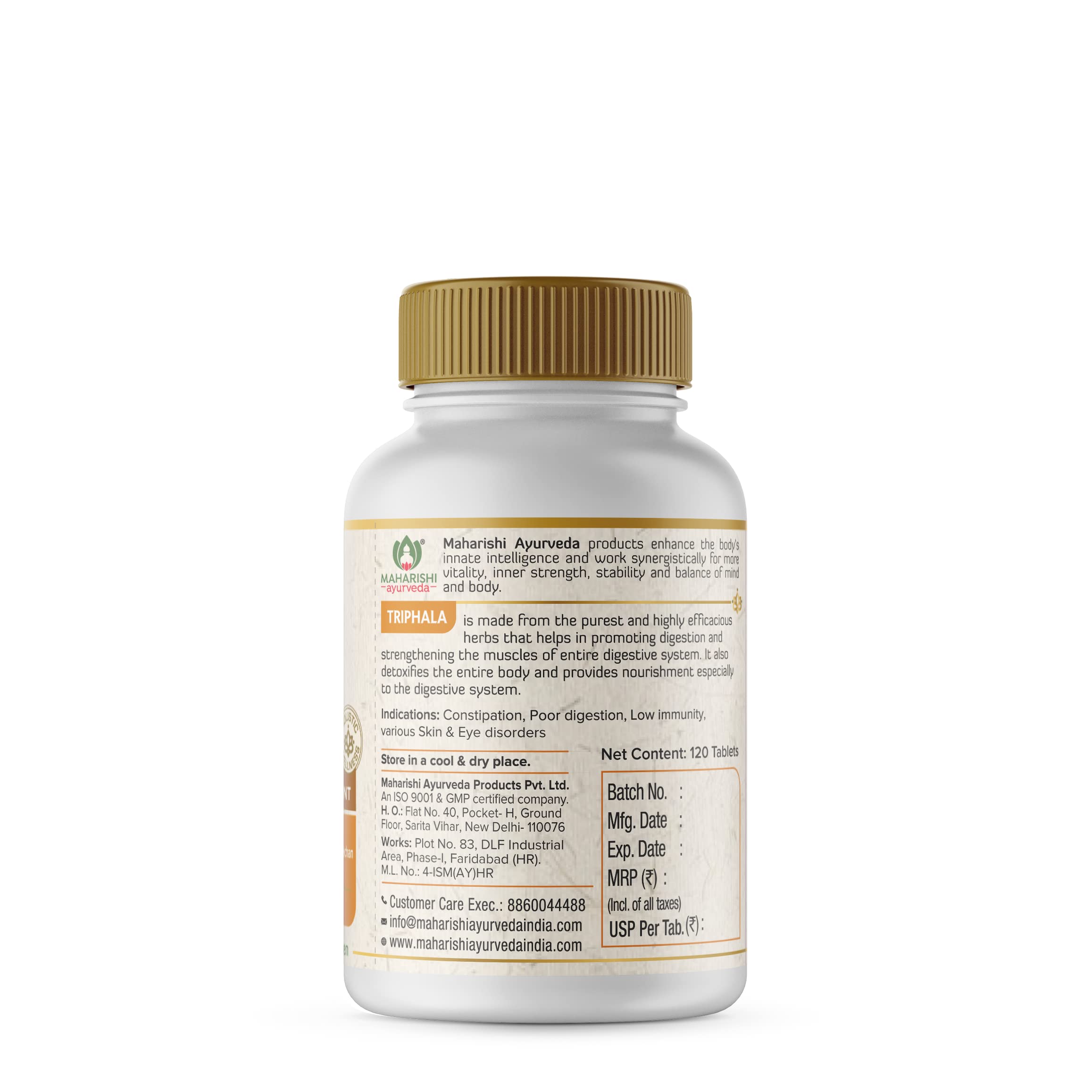 Maharishi Ayurveda Triphala Tablets 1000mg 120 Tablets – view 2