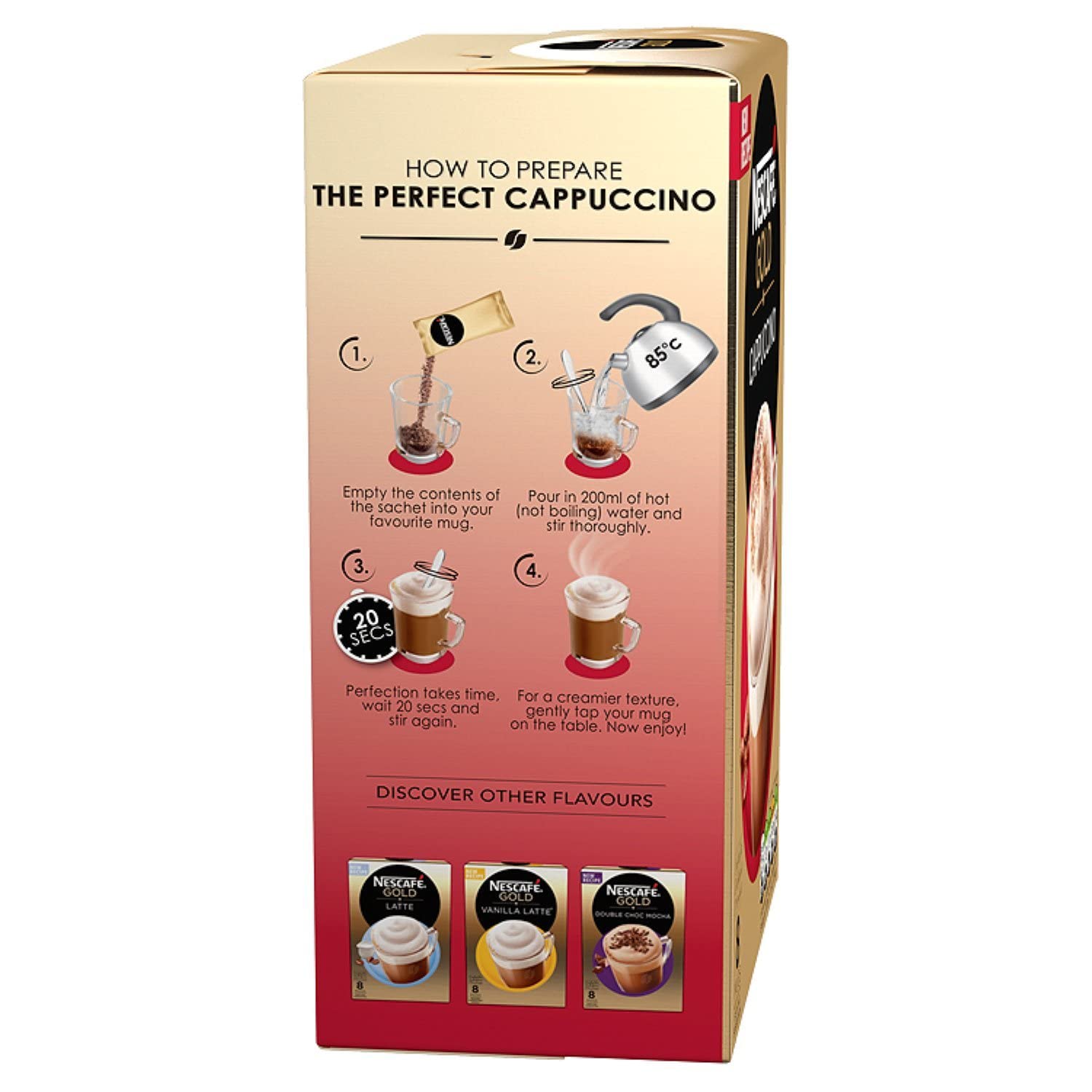 Nescafe Gold Cappuccino Unsweetened Taste Pouch, 113 g – view 2