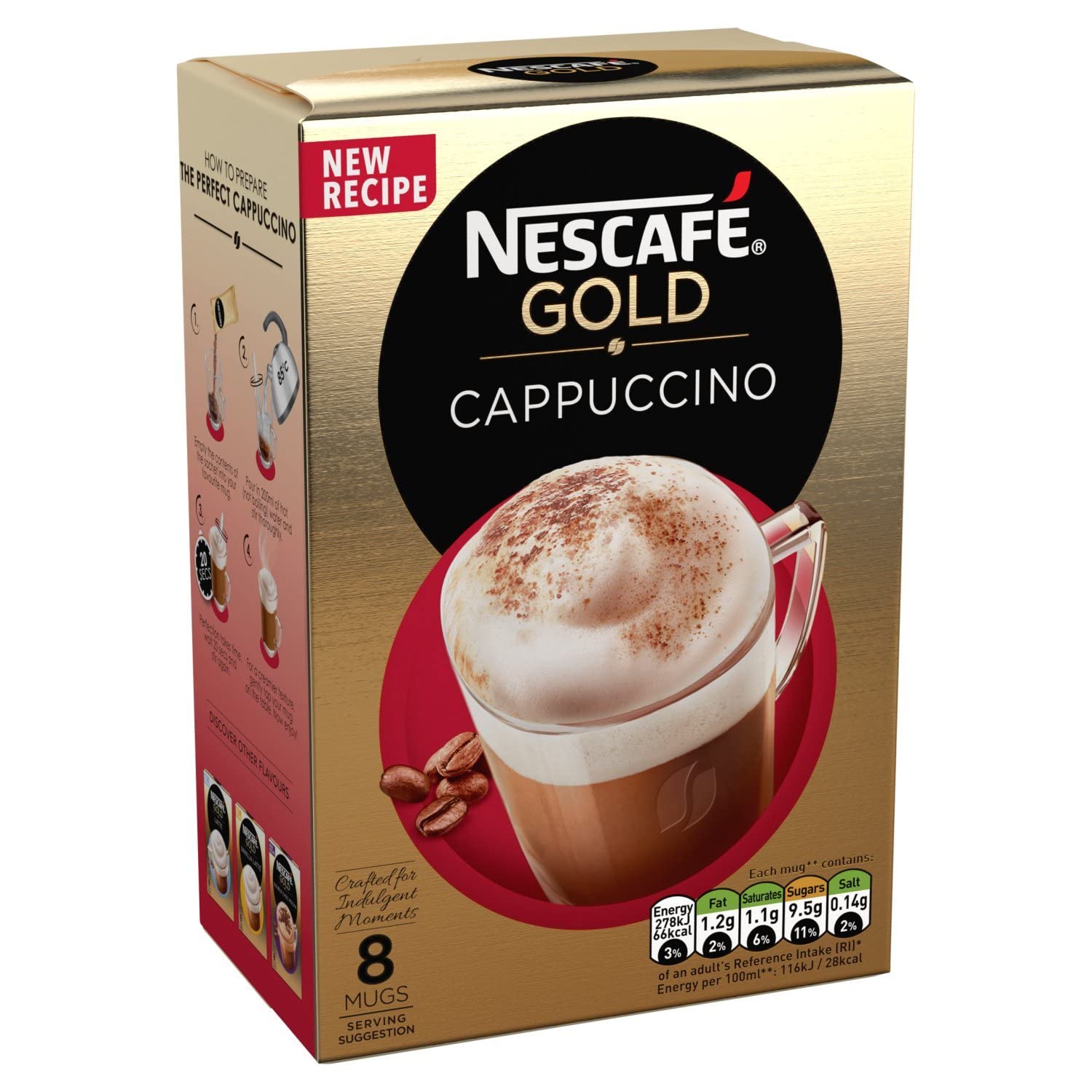Nescafe Gold Cappuccino Unsweetened Taste Pouch, 113 g – view 3