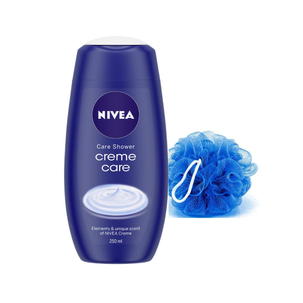 NIVEA Creme Care Shower Cream 250 ml with loofah