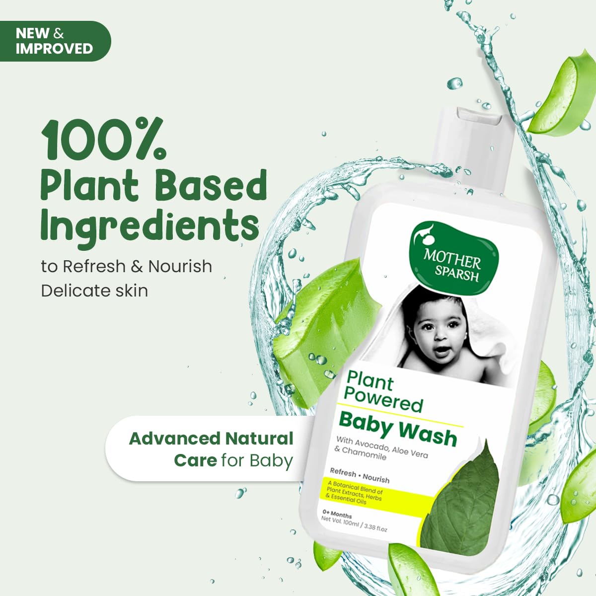 Mother Sparsh Plant Powered Natural Hydrating Baby Wash With Avacado Oil & Coconut - 100 ml – view 2