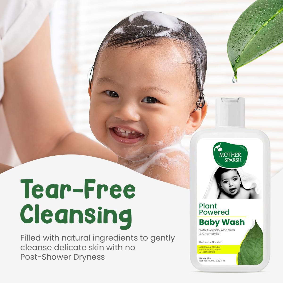 Mother Sparsh Plant Powered Natural Hydrating Baby Wash With Avacado Oil & Coconut - 100 ml – view 3