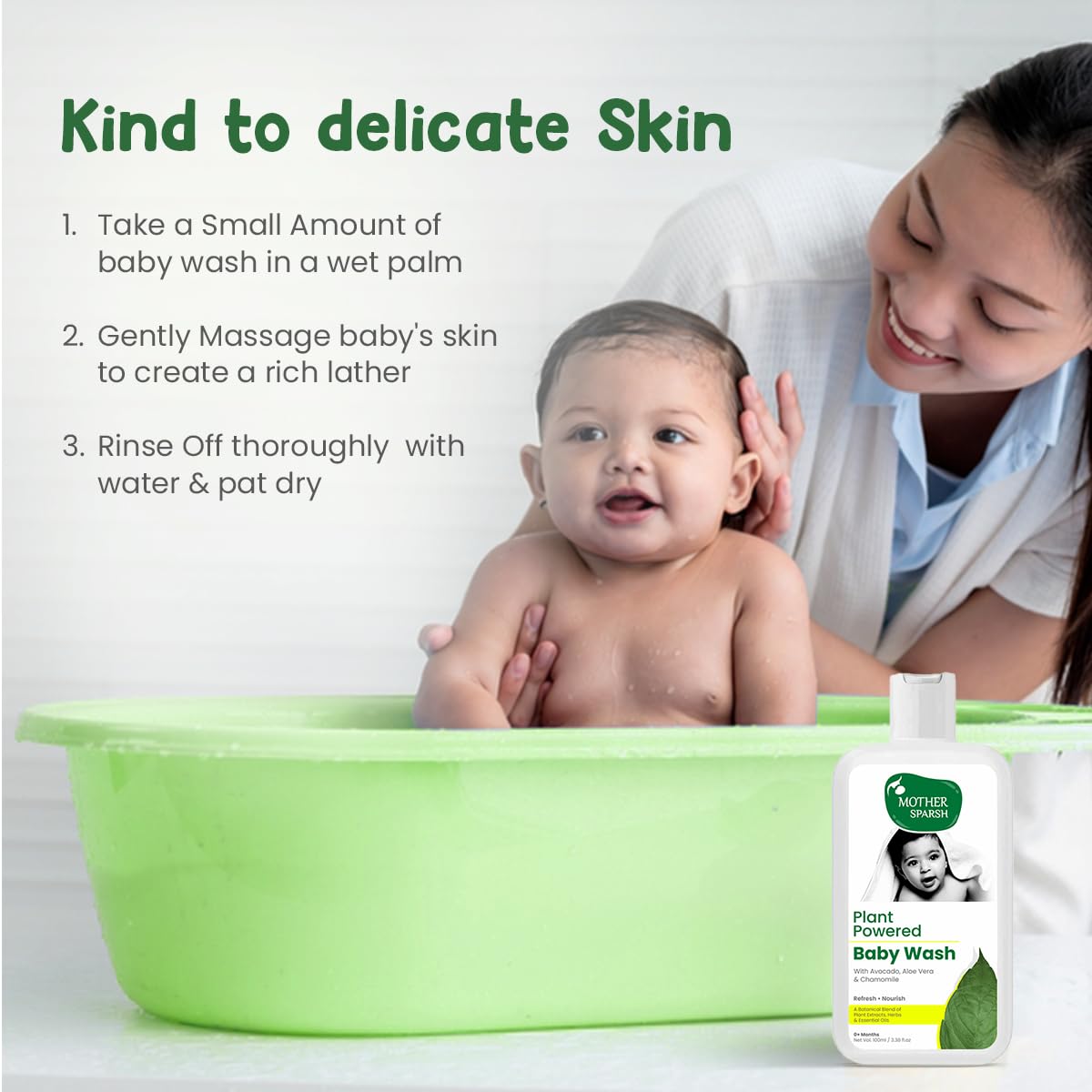 Mother Sparsh Plant Powered Natural Hydrating Baby Wash With Avacado Oil & Coconut - 100 ml – view 5